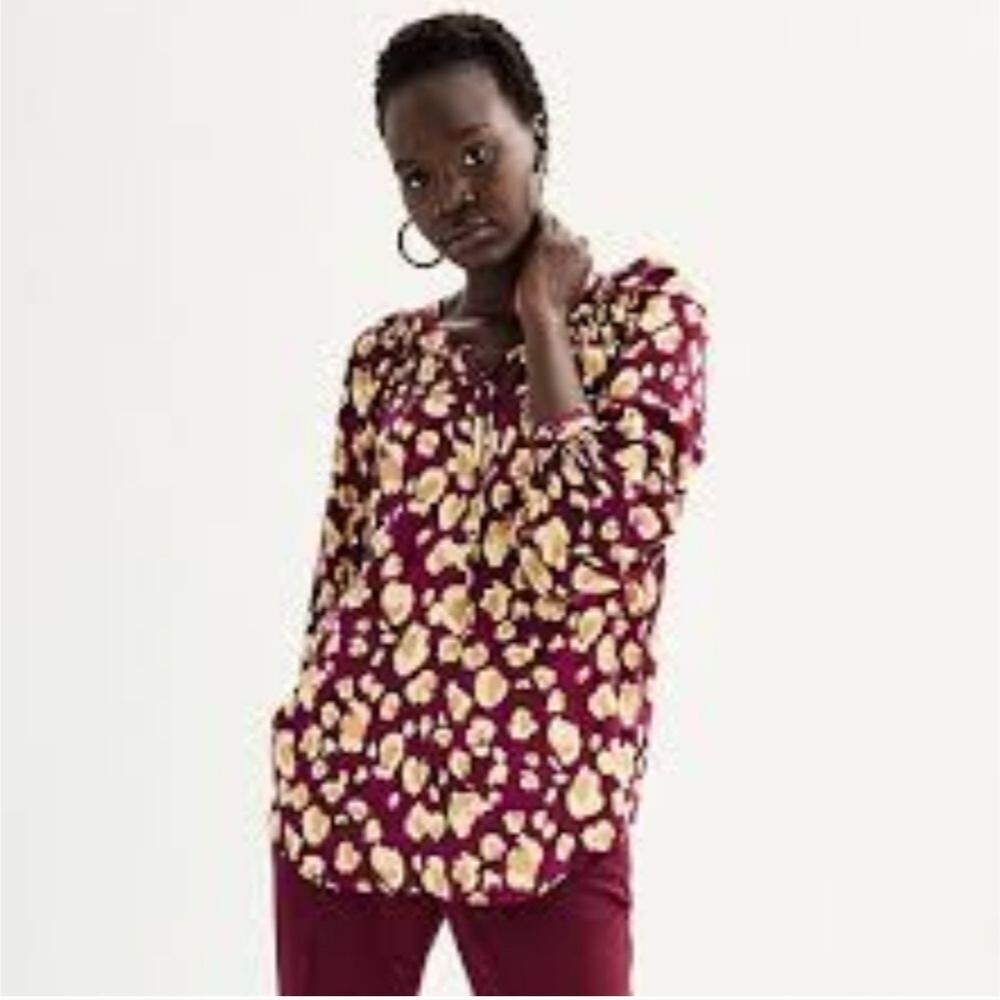 Nine West Midweight Satin Peasant Top Size XXL